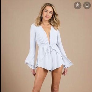 NWOT Double Over Double Bell Long Sleeve Romper, Size Small